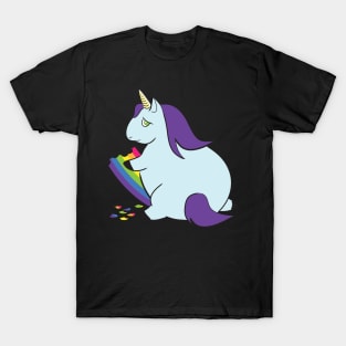 A Magical Mess Logo - Unicorn chomping on a rainbow T-Shirt